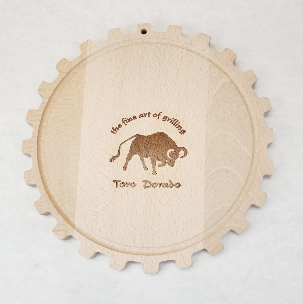 New Wooden Cutting Board Toro Dorado Shape of a Fly Wheel